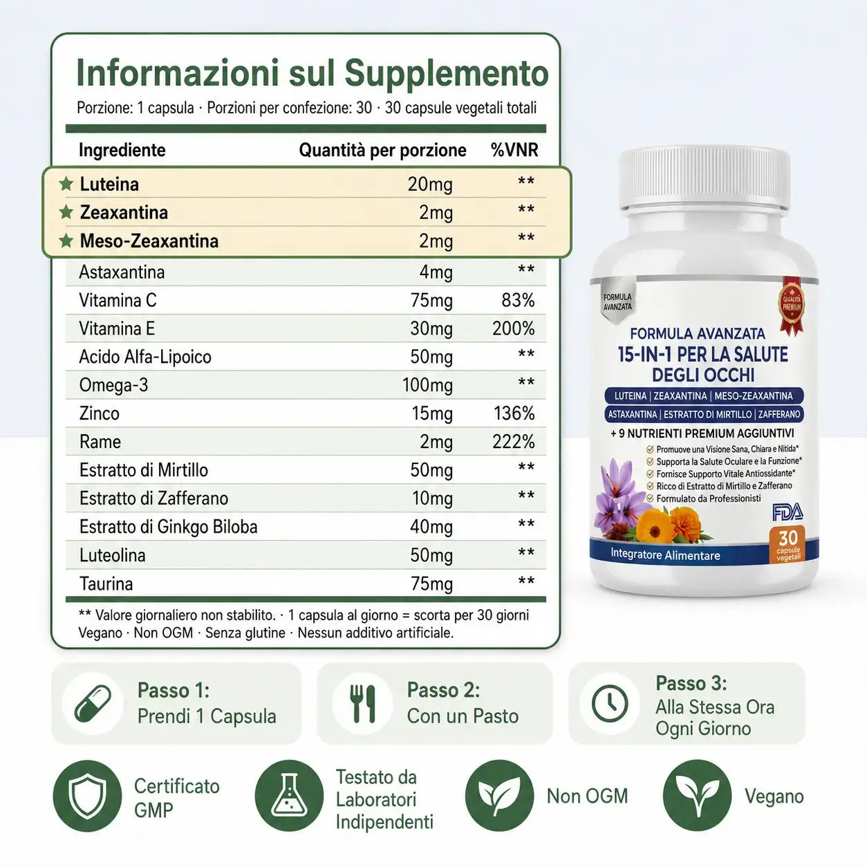 NatuVista 15-in-1 – Formula Avanzata per la Vista